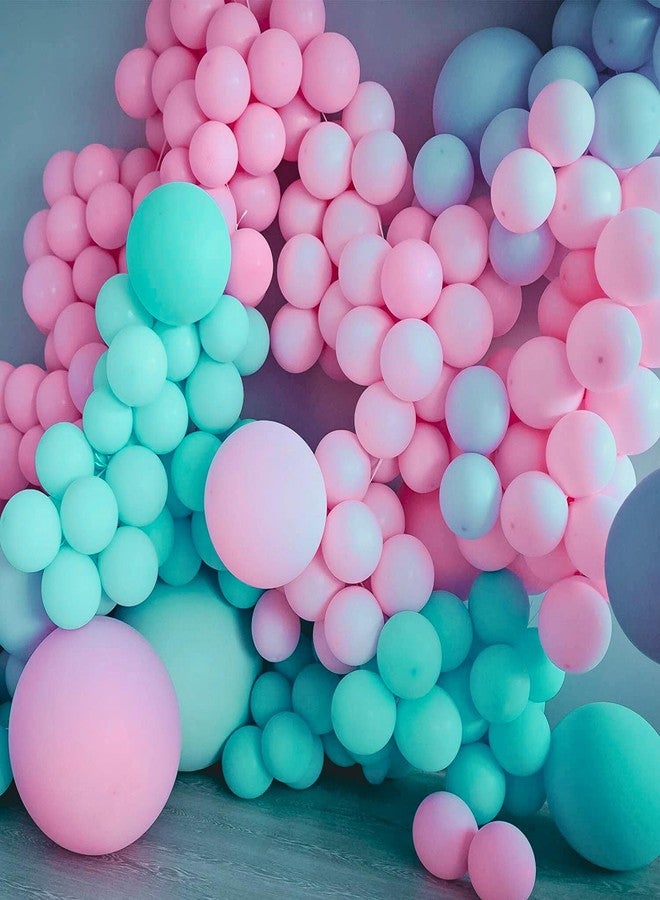 Flyloons Pink Green Pastel Balloons Pack of 100 for birthday decoration items also suitable Baby Shower, Anniversary, Wedding, Celebration, Party - Image 1